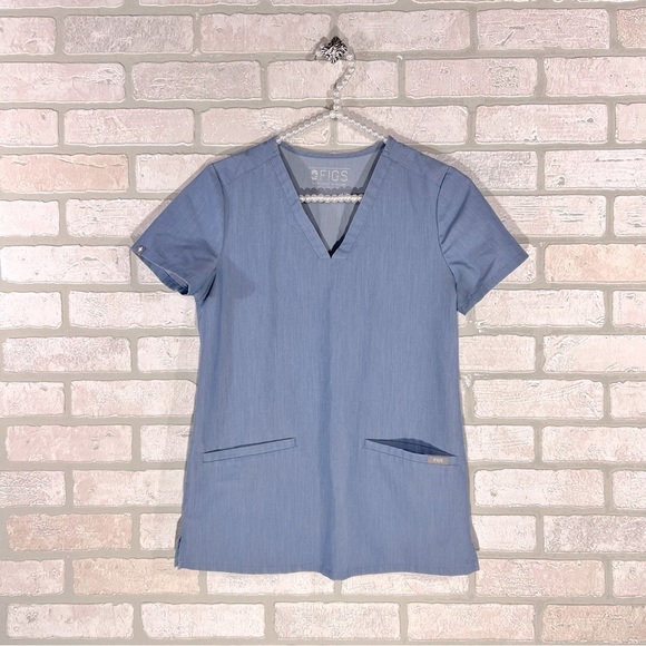 Figs Casma Three Pocket Scrub Top in Blue Size XXS - Picture 1 of 8